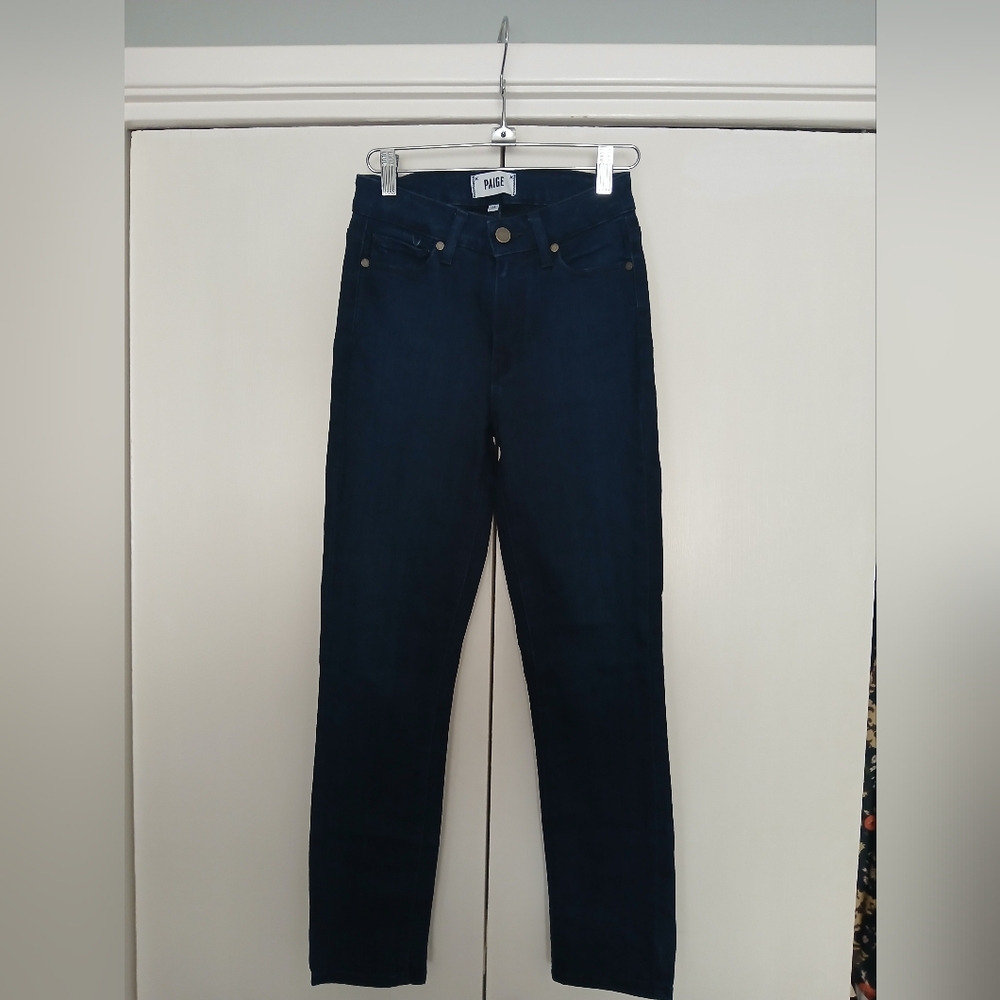 PAIGE Womens Dark Indigo Slim Jeans